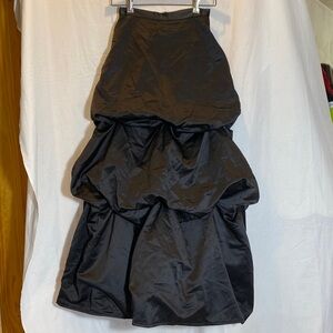 Elegant Black Taffeta Tiered Bubble Maxi Ball Skirt